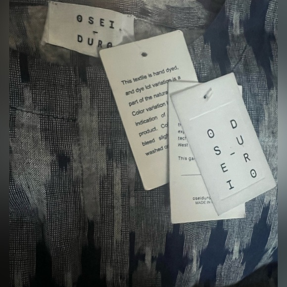 NWT Osei-Duro Toss IKAT Navy Handwoven Jumpsuit 100% Cotten - Picture 3 of 7